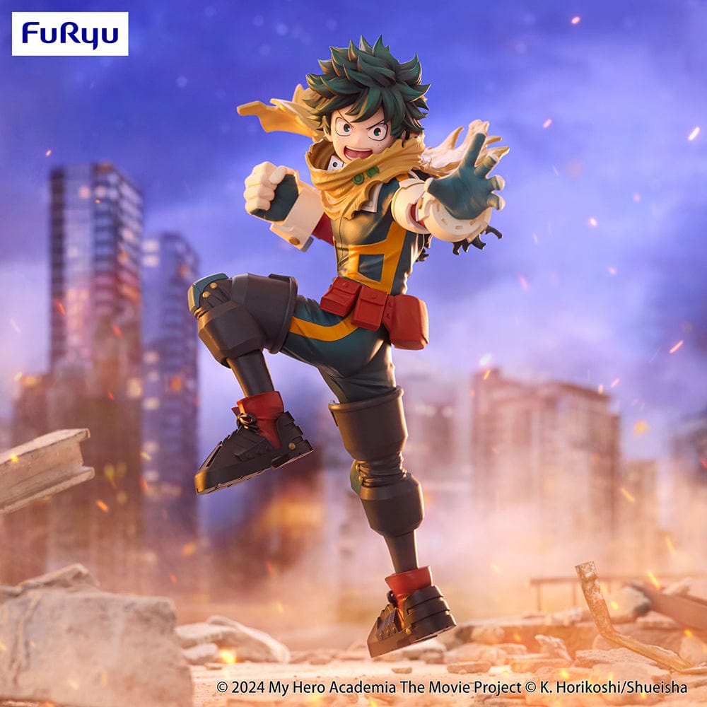 My Hero Academia: You're Next Trio-Try-iT Izuku Midoriya Figure in action pose wearing upgraded hero costume and fierce expression