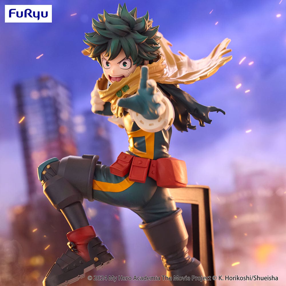 My Hero Academia: You're Next Trio-Try-iT Izuku Midoriya Figure in action pose wearing upgraded hero costume and fierce expression