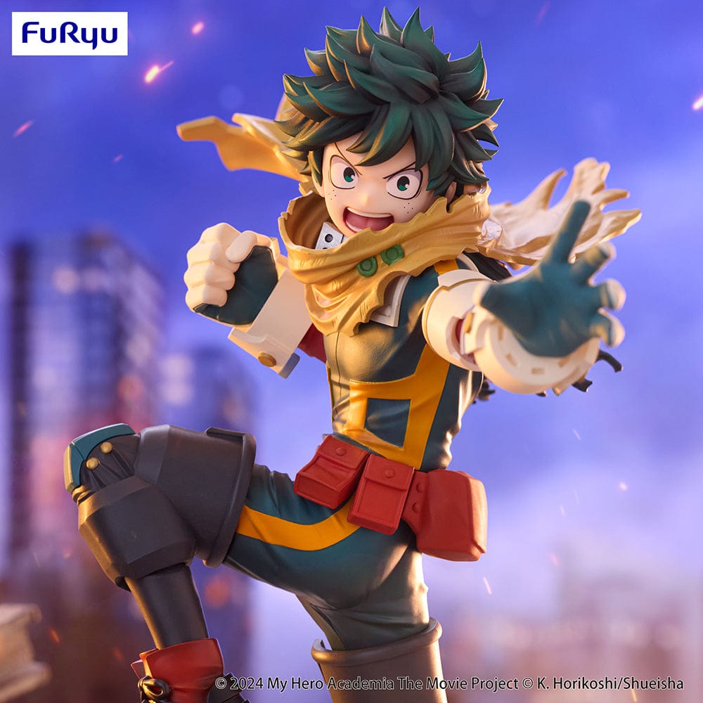 My Hero Academia: You're Next Trio-Try-iT Izuku Midoriya Figure in action pose wearing upgraded hero costume and fierce expression