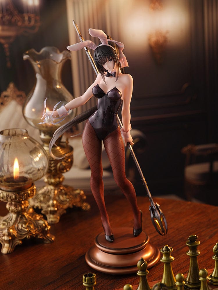 Overlord Narberal Gamma so-bin Bunny Girl Ver. 1/7 Scale Figure in black bunny suit holding a weapon.