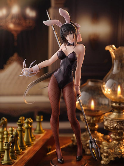 Overlord Narberal Gamma so-bin Bunny Girl Ver. 1/7 Scale Figure in black bunny suit holding a weapon.