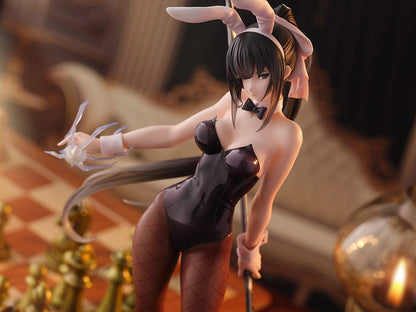 Overlord Narberal Gamma so-bin Bunny Girl Ver. 1/7 Scale Figure in black bunny suit holding a weapon.