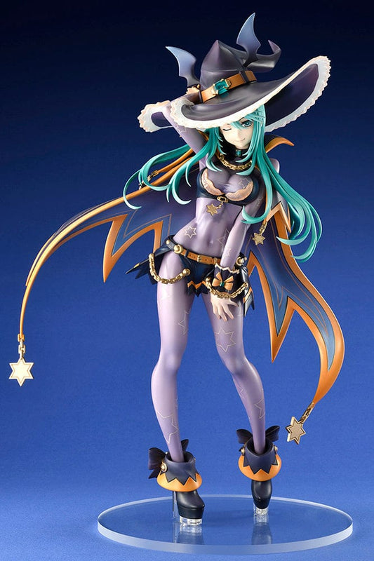Date A Live Natsumi 1/7 Scale Figure (re-run) in witch attire, with teal hair and a dynamic pose, complete with hat, wand, and star accents.