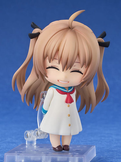 ATRI: My Dear Moments Nendoroid No.2616 Atri in a white school uniform with red tie, smiling cheerfully.