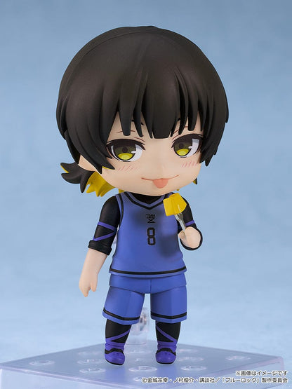 Blue Lock Nendoroid No.2658 Bachira Meguru in Team Z soccer uniform, with soccer ball and victory pose