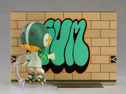 Jet Set Radio Nendoroid No.2664 Gum figure featuring her iconic green outfit, helmet, roller skates, and spray paint can.