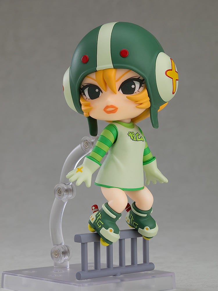 Jet Set Radio Nendoroid No.2664 Gum figure featuring her iconic green outfit, helmet, roller skates, and spray paint can.