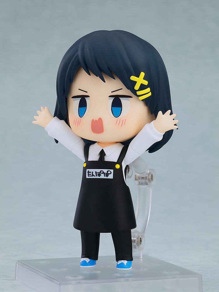 Kindergarten WARS Nendoroid No.2621 Hana holding a grenade in her black apron, with a serious expression, in chibi-style figure form.