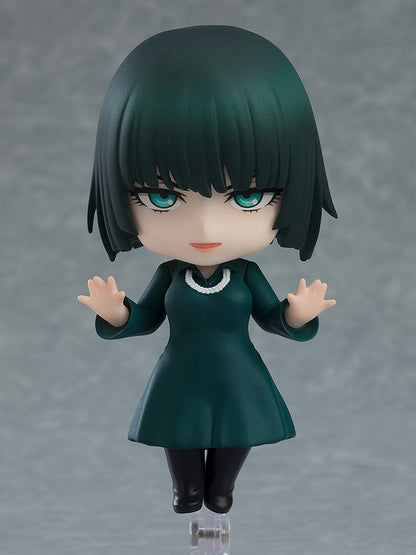One-Punch Man Nendoroid No.2485 Hellish Blizzard, featuring Hellish Blizzard in her green dress with arms crossed, showcasing her confident and powerful expression.