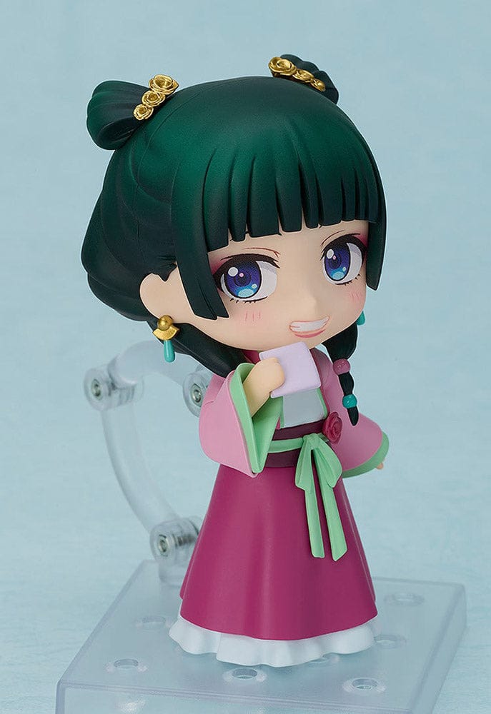 The Apothecary Diaries Nendoroid No.2640 Maomao (Garden Party Ver.) wearing a colorful traditional hanfu-inspired outfit, holding a note accessory.