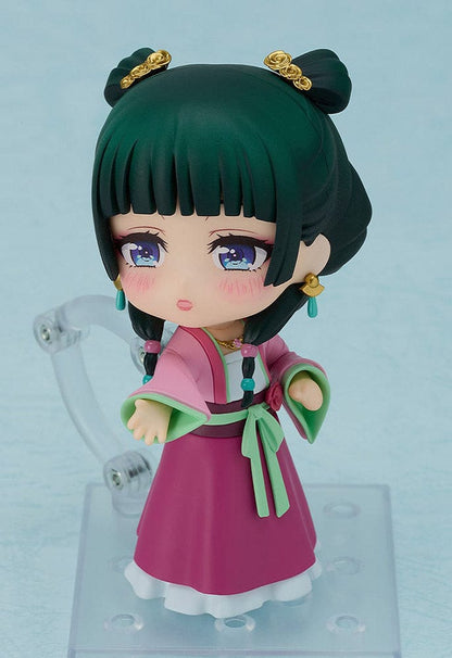 The Apothecary Diaries Nendoroid No.2640 Maomao (Garden Party Ver.) wearing a colorful traditional hanfu-inspired outfit, holding a note accessory.