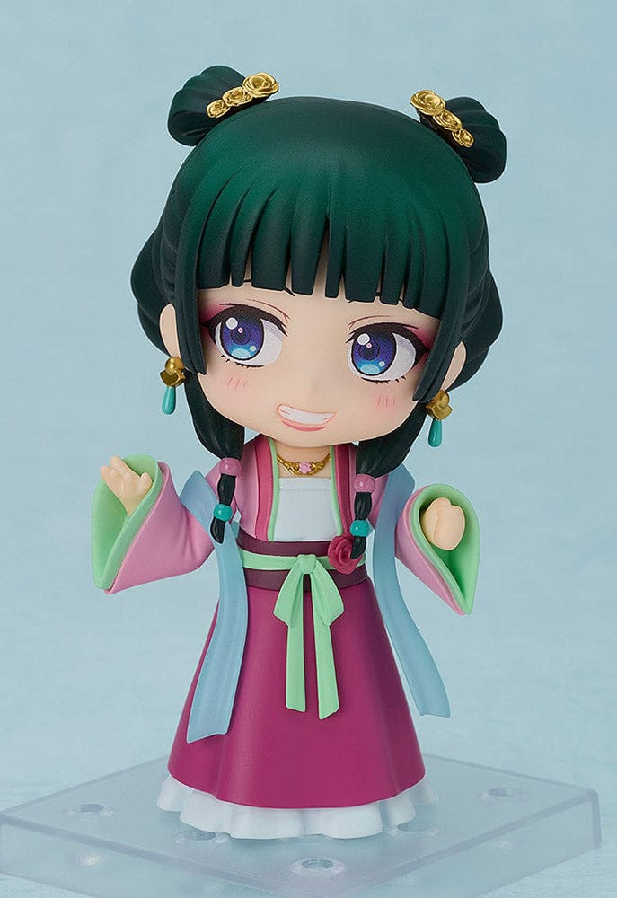 The Apothecary Diaries Nendoroid No.2640 Maomao (Garden Party Ver.) wearing a colorful traditional hanfu-inspired outfit, holding a note accessory.