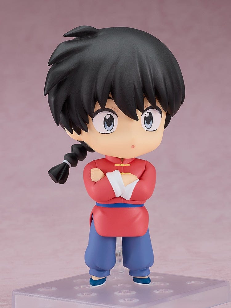 Ranma 1/2 Nendoroid Ranma Saotome (Male Form) in a red martial arts outfit, holding a kettle, with interchangeable expressions and poseable parts.