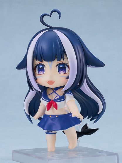 VTuber Nendoroid No.2384 Shylily, smiling with her iconic orca hoodie and sailor outfit, capturing her bubbly and engaging virtual persona in chibi form.