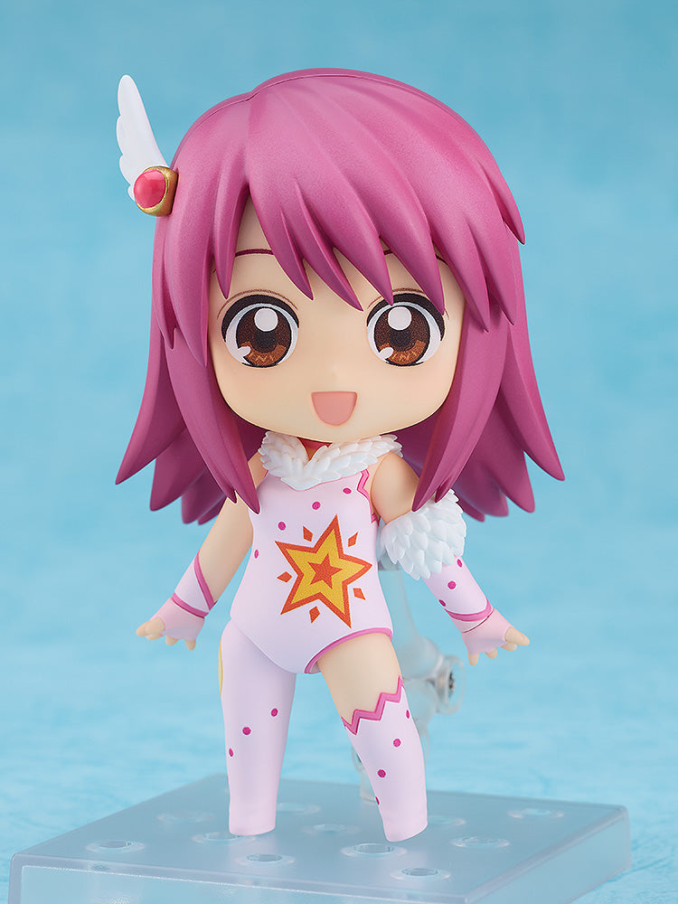 Kaleido Star Nendoroid No.2538 Sora Naegino - Detailed chibi anime figure of Sora Naegino in her vibrant performance outfit, with bright pink hair and cheerful expression.