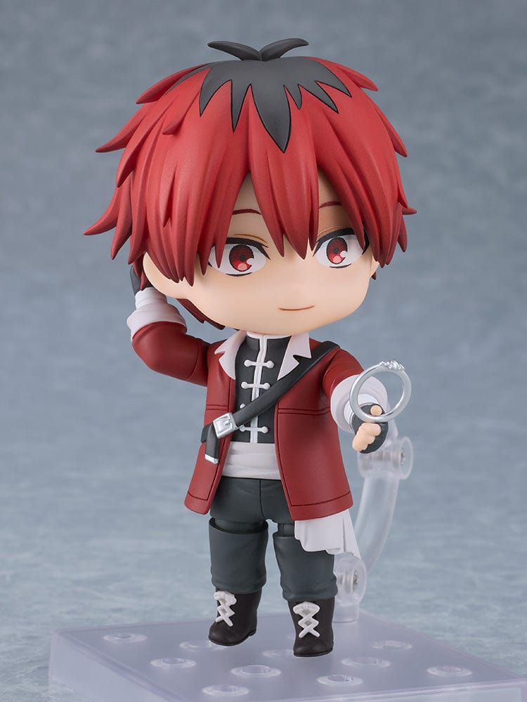 Frieren: Beyond Journey's End Nendoroid No.2497 Stark figure with red hair, black and red outfit, holding his signature weapon.