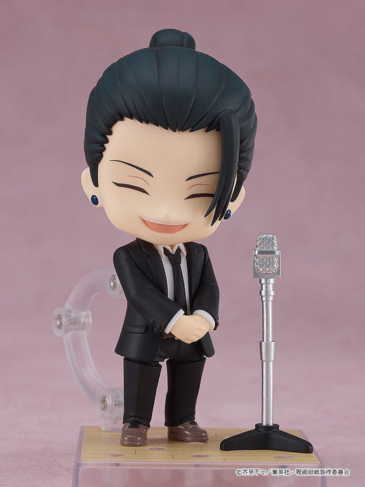 Nendoroid Suguru Geto in Suit Ver. from 'Jujutsu Kaisen' with Microphone Stand - Anime Collectible Figure.