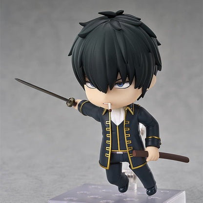 Gintama Nendoroid No.2514 Toshiro Hijikata figure in Shinsengumi uniform holding a katana with a cigarette accessory, posed against a light gray background.