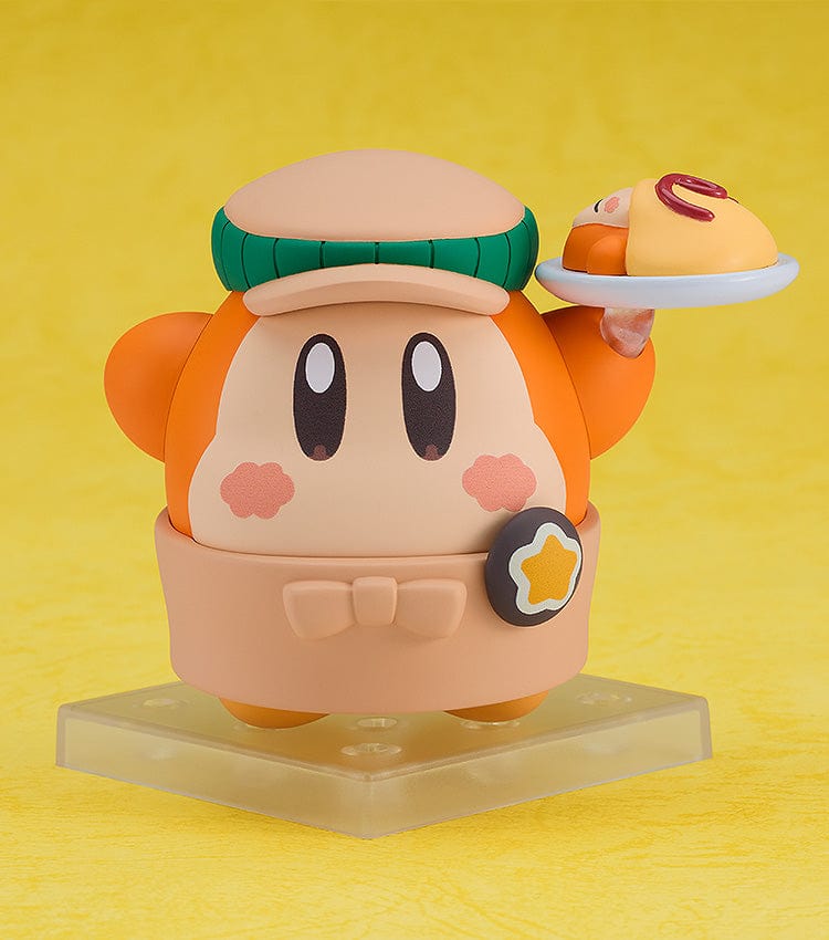 Kirby Nendoroid No.2599 Waddle Dee Café Ver. figure holding a tray with food in a cute chef outfit.