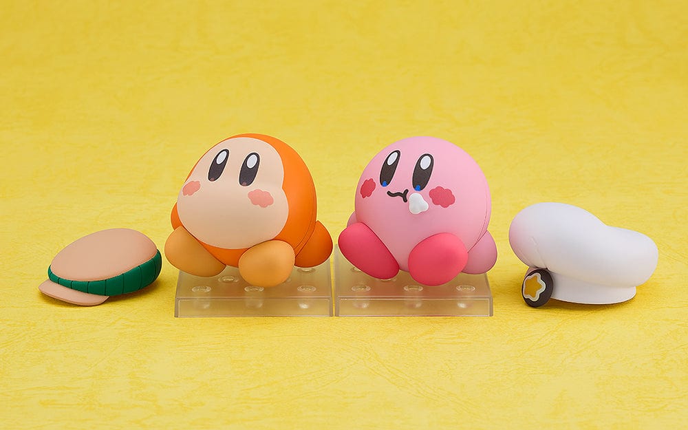 Kirby Nendoroid No.2599 Waddle Dee Café Ver. figure holding a tray with food in a cute chef outfit.