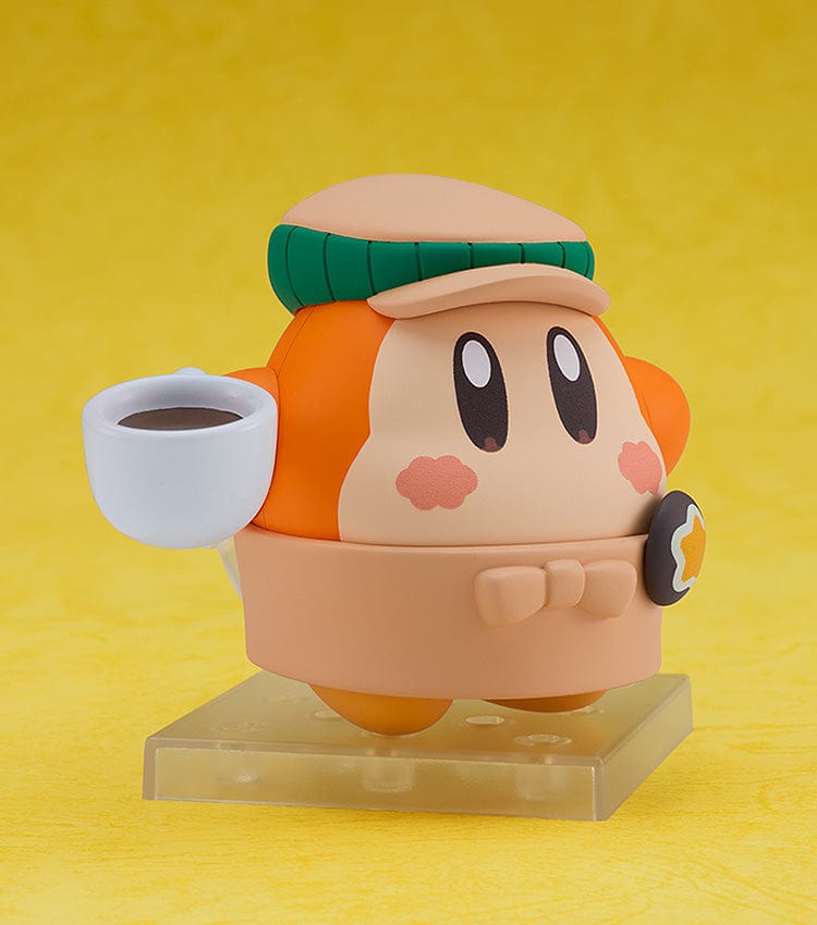 Kirby Nendoroid No.2599 Waddle Dee Café Ver. figure holding a tray with food in a cute chef outfit.