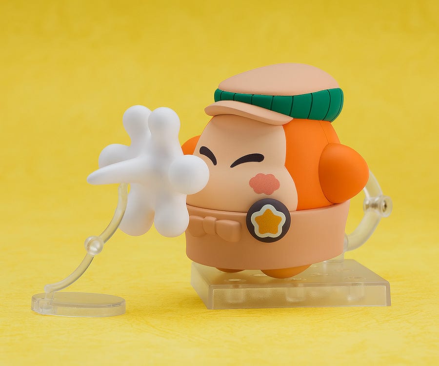 Kirby Nendoroid No.2599 Waddle Dee Café Ver. figure holding a tray with food in a cute chef outfit.