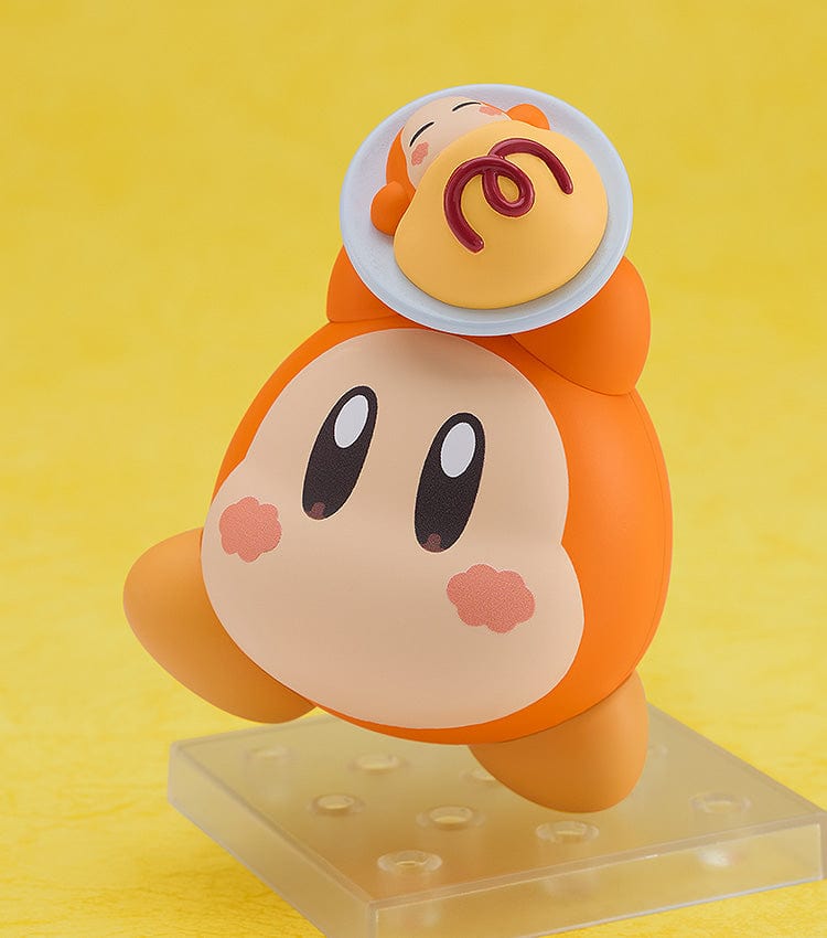 Kirby Nendoroid No.2599 Waddle Dee Café Ver. figure holding a tray with food in a cute chef outfit.