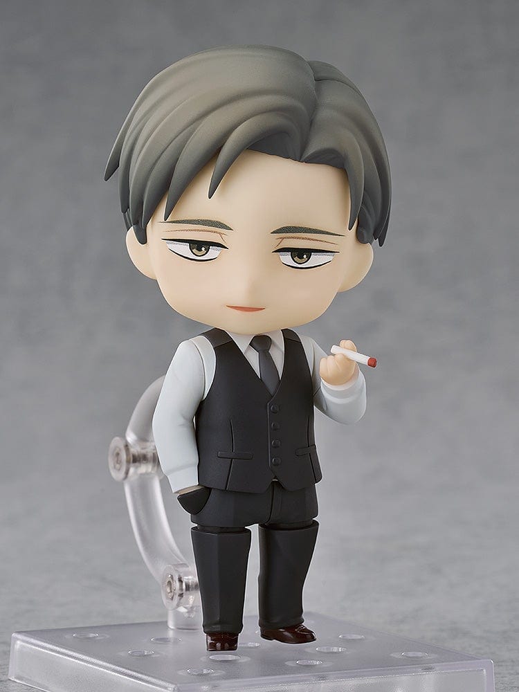 Twittering Birds Never Fly Nendoroid No.2654 Yashiro figure in a suit vest with a cigarette, showcasing a stoic expression and pose.