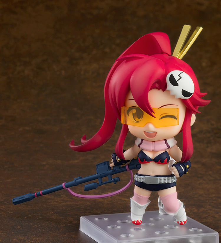  Tengen Toppa Gurren Lagann Nendoroid No.2530 Yoko 2.0 figure featuring Yoko in her iconic outfit with her signature rifle, standing at approximately 10 cm tall and including interchangeable parts for dynamic posing.