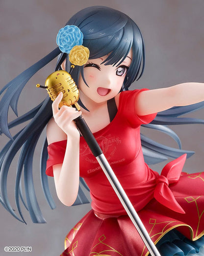 Love Live! Nijigasaki High School Idol Club DreamTech Setsuna Yuki (ODAIBA Gamers Kanban Musume) 1/7 Scale Figure (Reissue) featuring Setsuna holding a microphone and posing with a Gamers signboard.