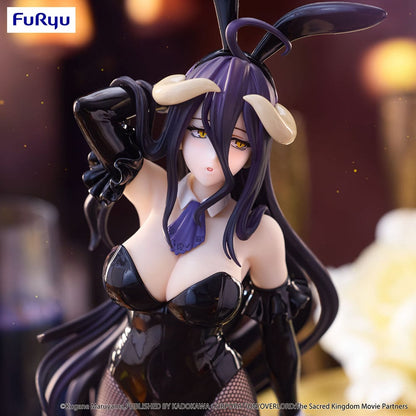 Overlord BiCute Bunnies Albedo (Black Color Ver.) Figure in black bunny suit with fishnet stockings and flowing hair, striking a graceful pose