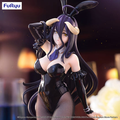 Overlord BiCute Bunnies Albedo (Black Color Ver.) Figure in black bunny suit with fishnet stockings and flowing hair, striking a graceful pose