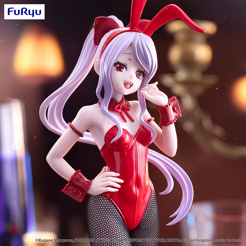 Overlord BiCute Bunnies Shalltear (Red Color Ver.) Figure in red bunny suit with fishnet stockings and playful pose