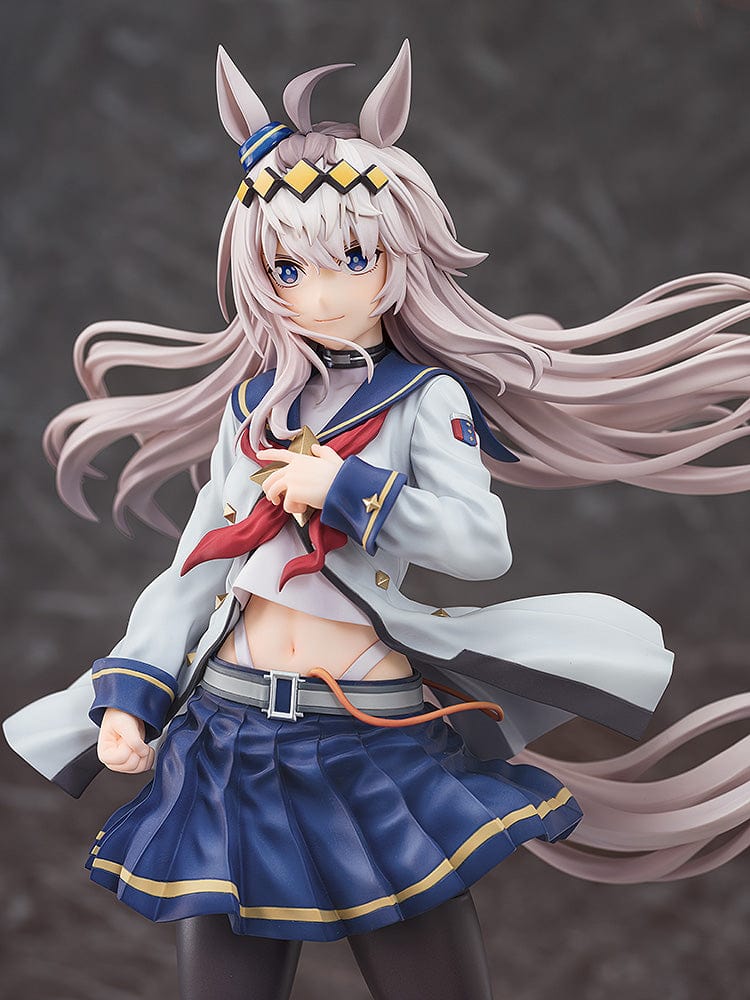 "Uma Musume Pretty Derby Oguri Cap 1/7 Scale Figure with flowing silver hair and detailed racing uniform"