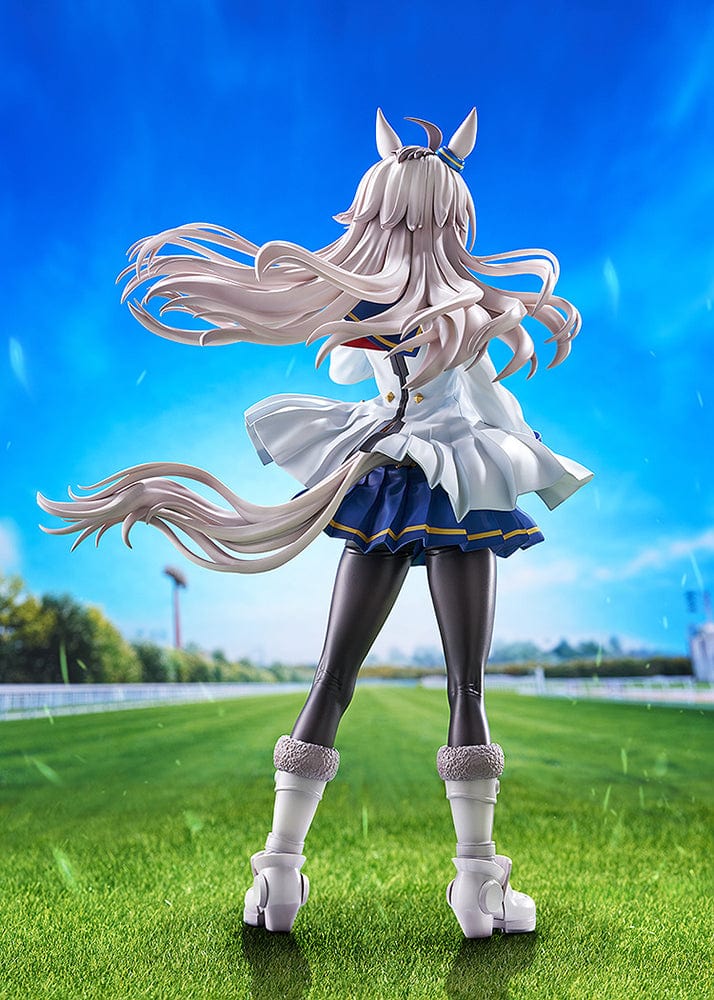 "Uma Musume Pretty Derby Oguri Cap 1/7 Scale Figure with flowing silver hair and detailed racing uniform"