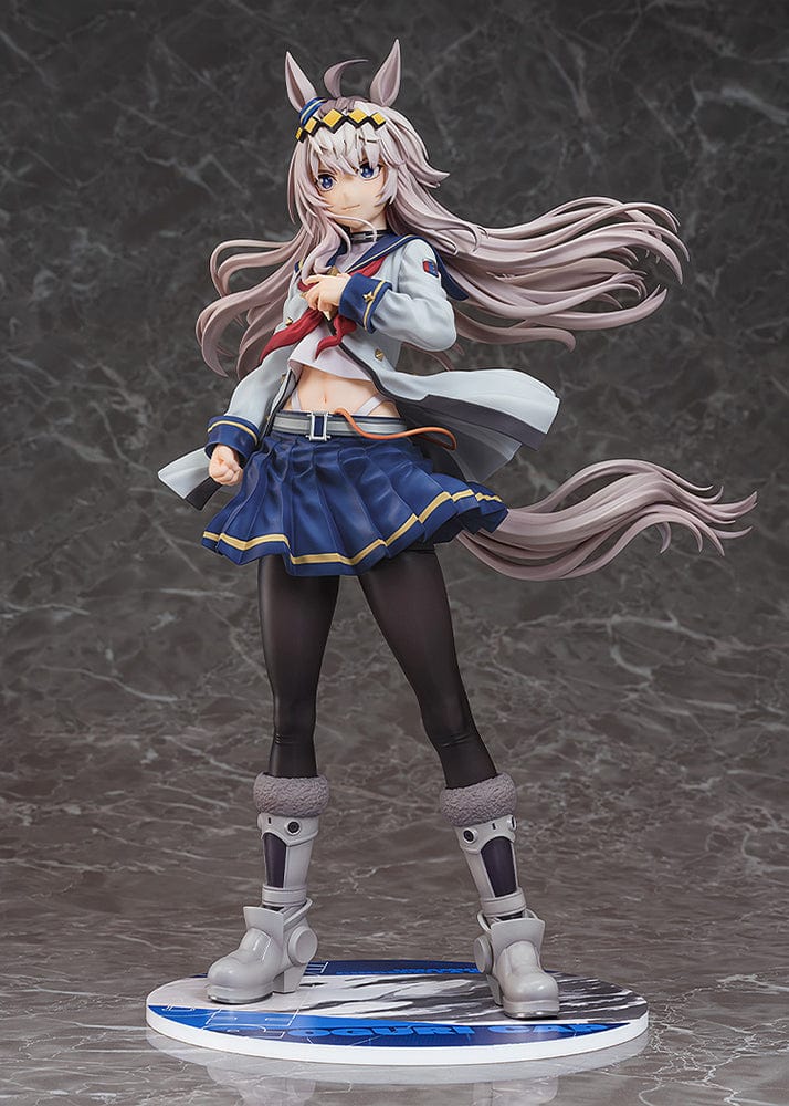 "Uma Musume Pretty Derby Oguri Cap 1/7 Scale Figure with flowing silver hair and detailed racing uniform"