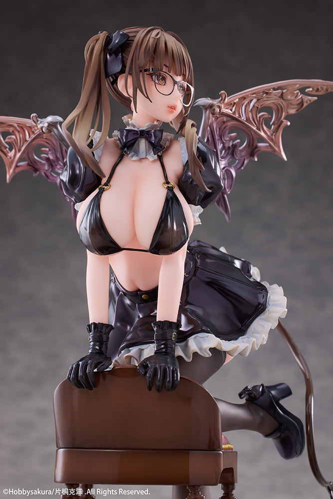 Original Character Imp 1/7 Scale Figure, featuring a seductive imp perched on a high-backed chair with intricately designed wings, detailed attire, and expressive features, showcasing her devilish charm and captivating presence.