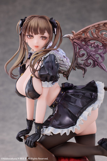 Original Character Imp 1/7 Scale Figure, featuring a seductive imp perched on a high-backed chair with intricately designed wings, detailed attire, and expressive features, showcasing her devilish charm and captivating presence.
