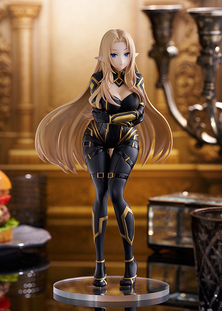 The Eminence in Shadow Pop Up Parade L Alpha figure featuring her black and gold outfit, long flowing blonde hair, and blue eyes.