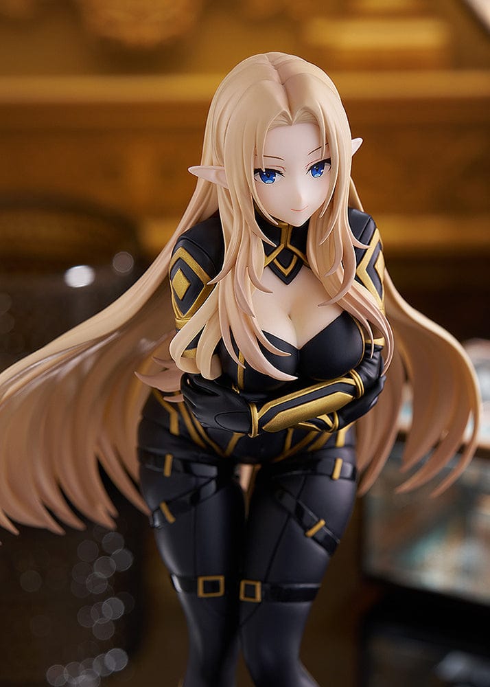 The Eminence in Shadow Pop Up Parade L Alpha figure featuring her black and gold outfit, long flowing blonde hair, and blue eyes.