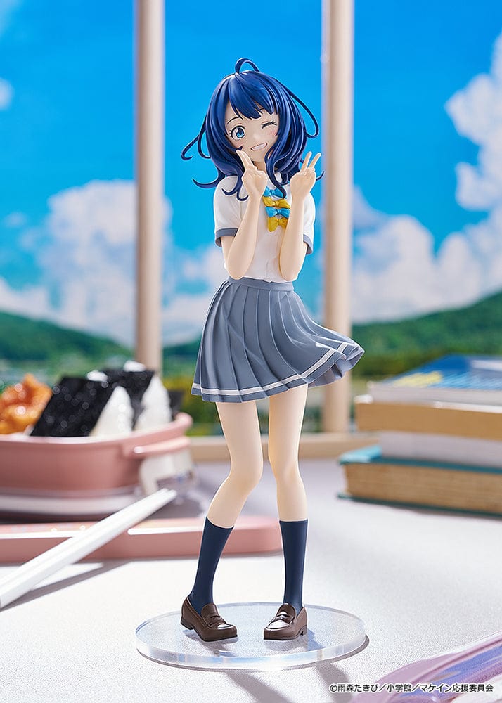 Makeine: Too Many Losing Heroines! Pop Up Parade L Anna Yanami Figure in school uniform with blue hair, playful pose, and double peace sign.