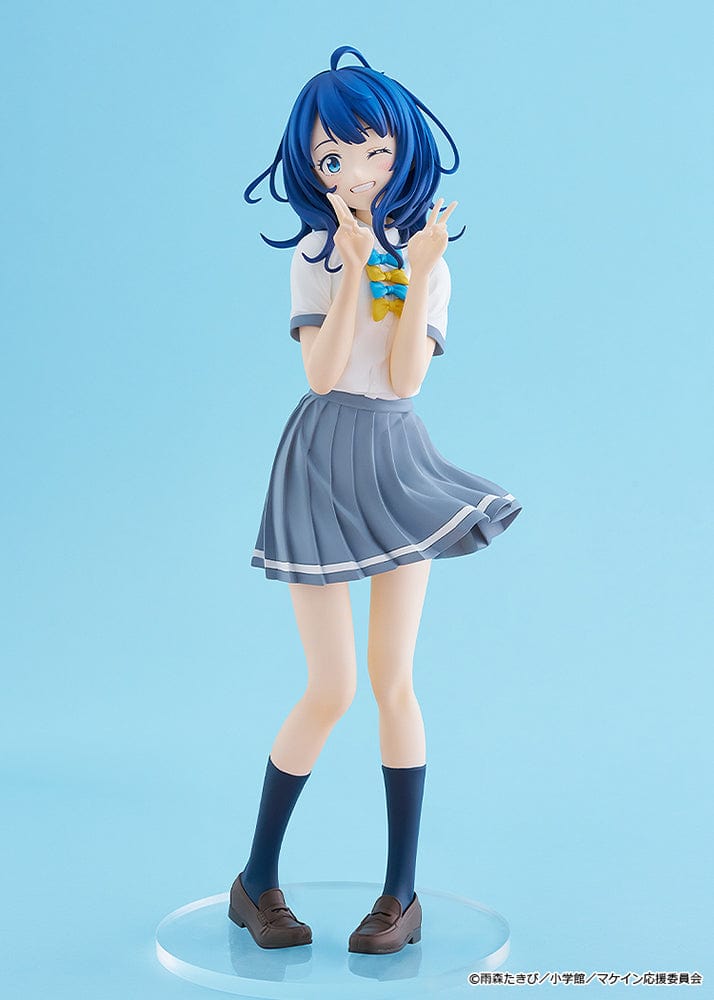 Makeine: Too Many Losing Heroines! Pop Up Parade L Anna Yanami Figure in school uniform with blue hair, playful pose, and double peace sign.