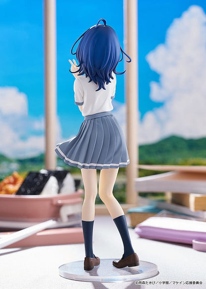 Makeine: Too Many Losing Heroines! Pop Up Parade L Anna Yanami Figure in school uniform with blue hair, playful pose, and double peace sign.