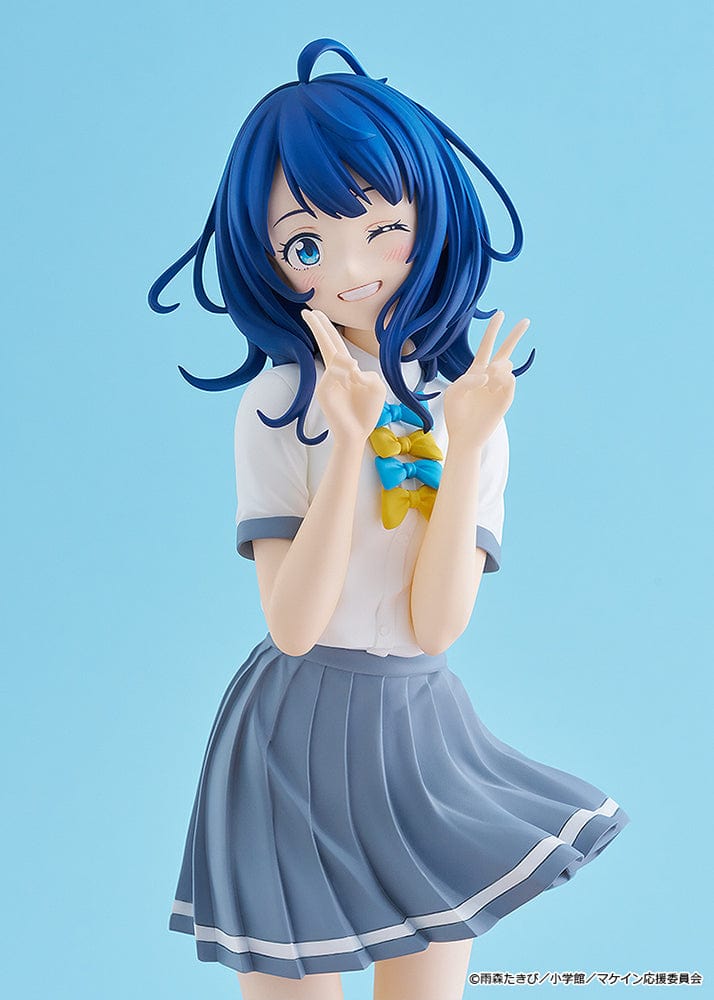 Makeine: Too Many Losing Heroines! Pop Up Parade L Anna Yanami Figure in school uniform with blue hair, playful pose, and double peace sign.