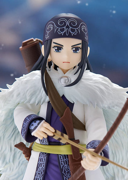 Golden Kamuy Pop Up Parade Asirpa figure in traditional Ainu attire with bow and arrow, wearing a fur cloak.