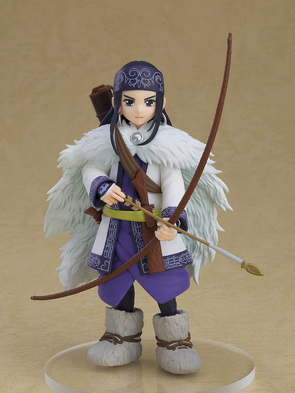 Golden Kamuy Pop Up Parade Asirpa figure in traditional Ainu attire with bow and arrow, wearing a fur cloak.