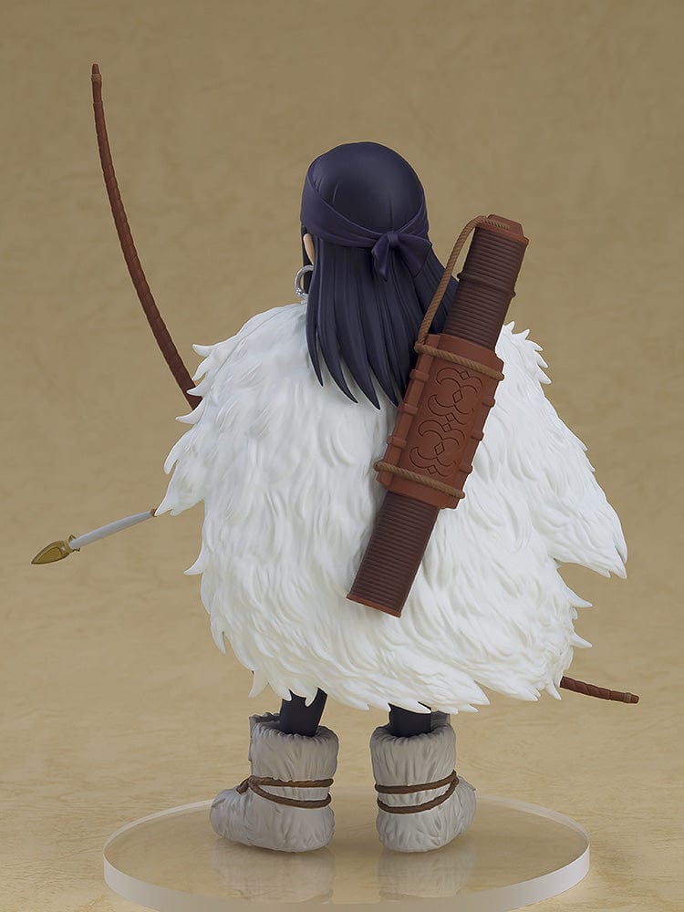 Golden Kamuy Pop Up Parade Asirpa figure in traditional Ainu attire with bow and arrow, wearing a fur cloak.