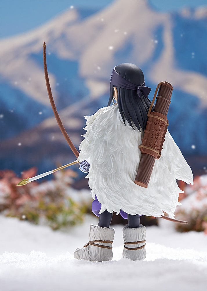 Golden Kamuy Pop Up Parade Asirpa figure in traditional Ainu attire with bow and arrow, wearing a fur cloak.