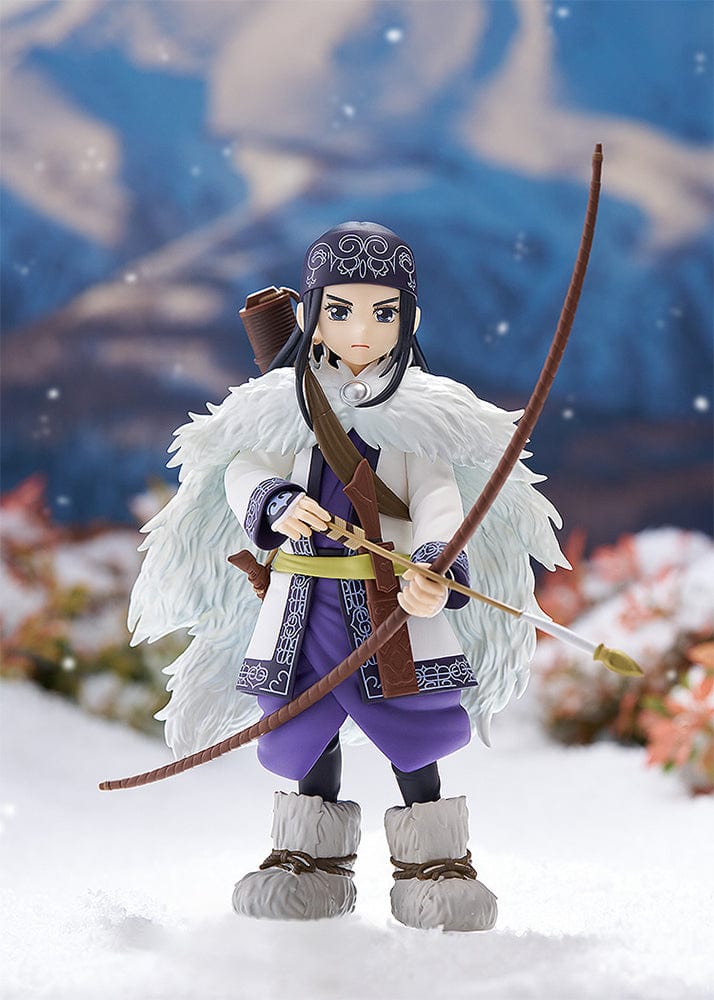 Golden Kamuy Pop Up Parade Asirpa figure in traditional Ainu attire with bow and arrow, wearing a fur cloak.