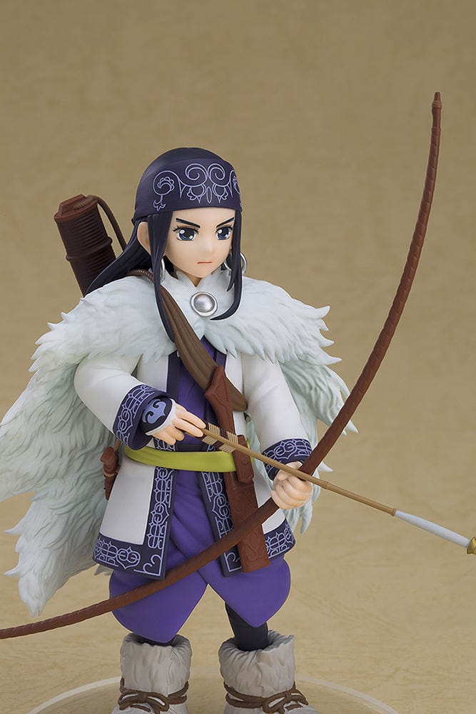 Golden Kamuy Pop Up Parade Asirpa figure in traditional Ainu attire with bow and arrow, wearing a fur cloak.